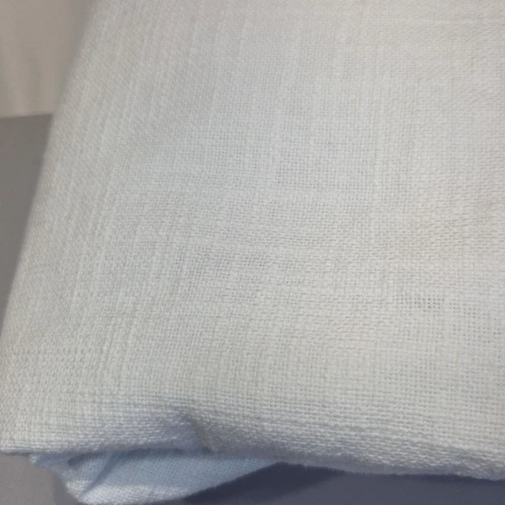Quince Texture True Blackout Curtain 1  Panel White 48x84 Textured Cotton Lined